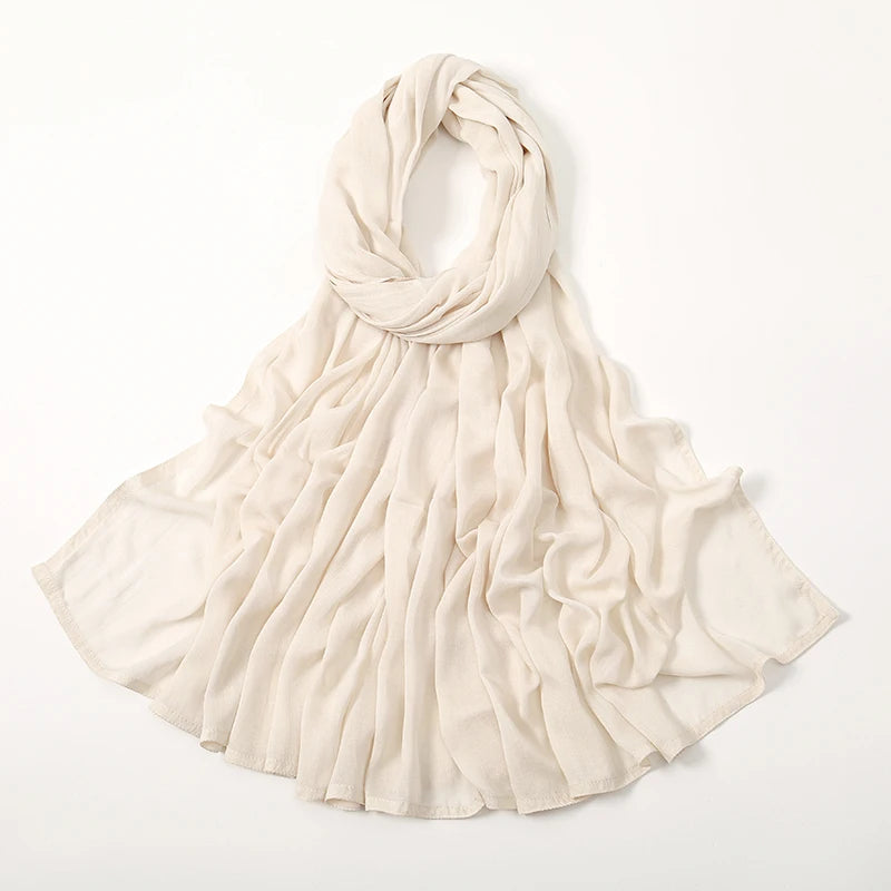 2024 Muslim Modal Rayon Cotton Hijab Shawls For Women Plain Scarf Big Size Headscarf Islamic Turban Headband 190*85cm