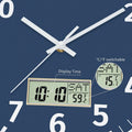 Digital Wall Clock With Time, Day Of Week And Temperature, Silent Non-Ticking Battery Operated Round Digital Wall Clock