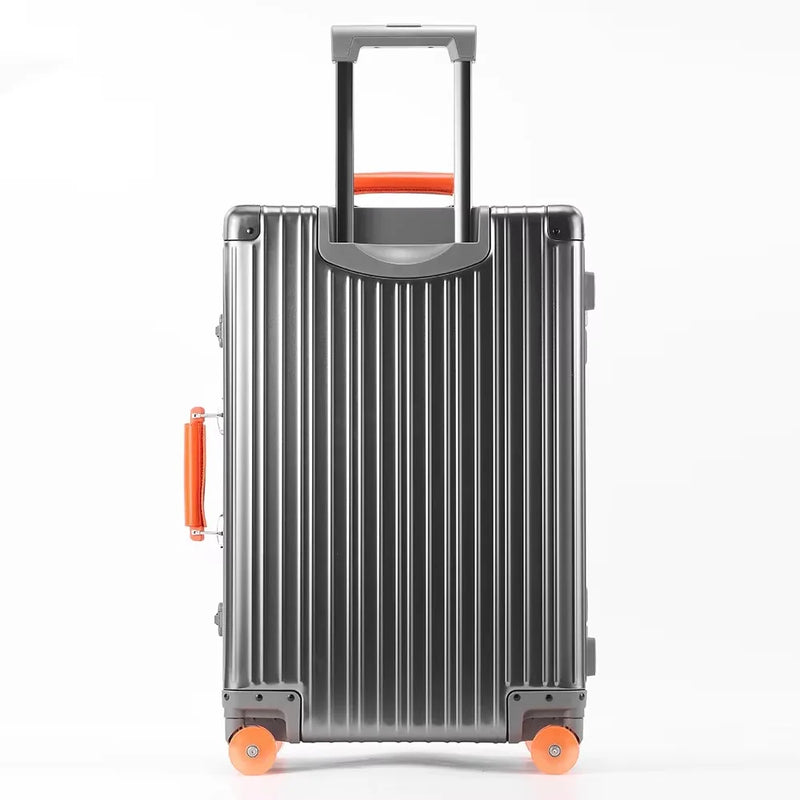 20''/24''/29'' All Aluminum-magnesium Alloy Suitcase Leather Handle Travel Case Bags Rolling Luggage with Spinner Wheel TSA Lock