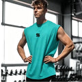 Summer men's casual wide-shoulder sleeveless vest, large-sized round-neck bird-eye fabric vest, outdoor breathable casual vest