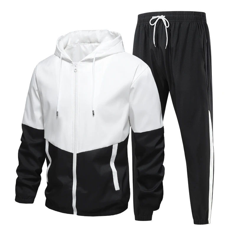 Spring and Autumn Men's Hooded Sports Leisure 2 - piece Sets New Fashion Jacket and Pants Hip Hop Casual - View 7 | SAMAG