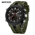 SANDA New 6279 Casual Men's Electronic Watch Sports Multi Functional Waterproof LED Dual Display - Visuel 7 | SAMAG