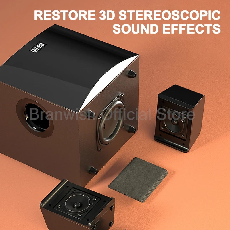 2.1 Sound Box Amplifier 31W High Power Bluetooth Speaker 4 Inch Subwoofer Home Theater Home Cinema 360°Sound System PC Audio Set