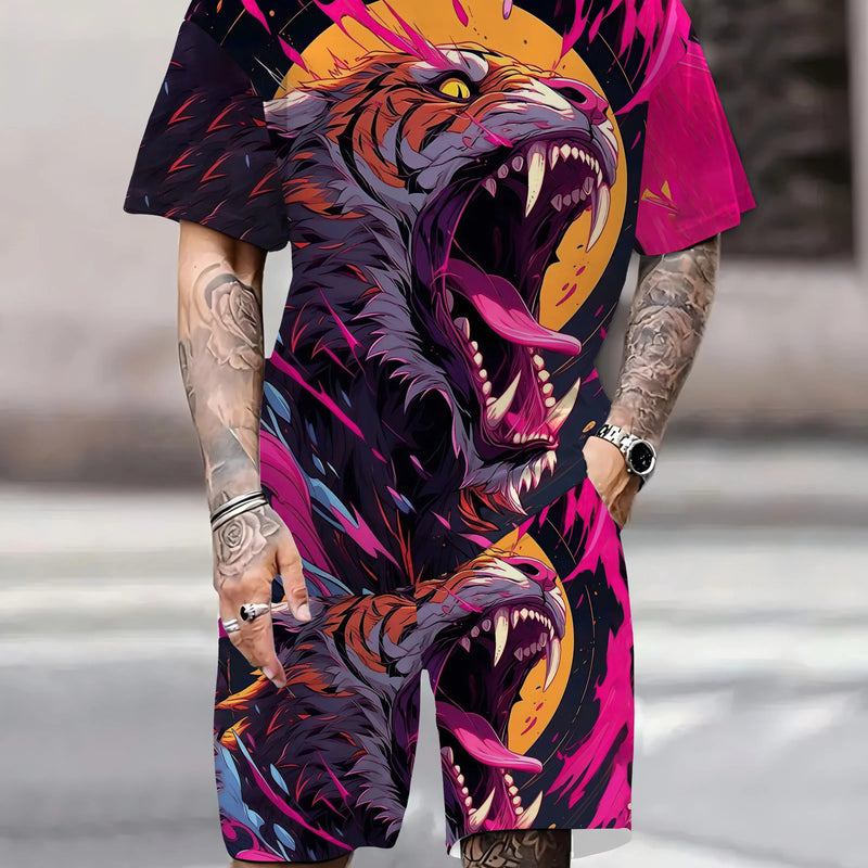 Summer new daily casual men's T - shirt and shorts set, urban street fashion sleeved outdoor sports - View 5 | SAMAG