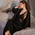 Sexy Lace Long Nighty&robe Set Spring Summer | SAMAG