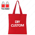 Custom Canvas Tote Bag 100% Cotton Print Your Design Logo Photo Handbag Work Reusable Grocery Shopping Customized Portable Bag
