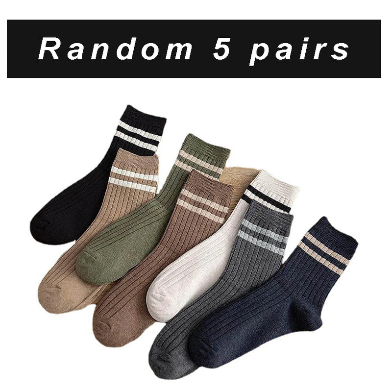 Pairs Men's New Striped Casual Breathable Socks Harajuku | SAMAG