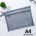 Nylon Mesh File Bag A4 A5 A6 Transparent Zipper Test Paper Information Bag Office Student Pen Bag Subject Bag Puzzle Storage Bag