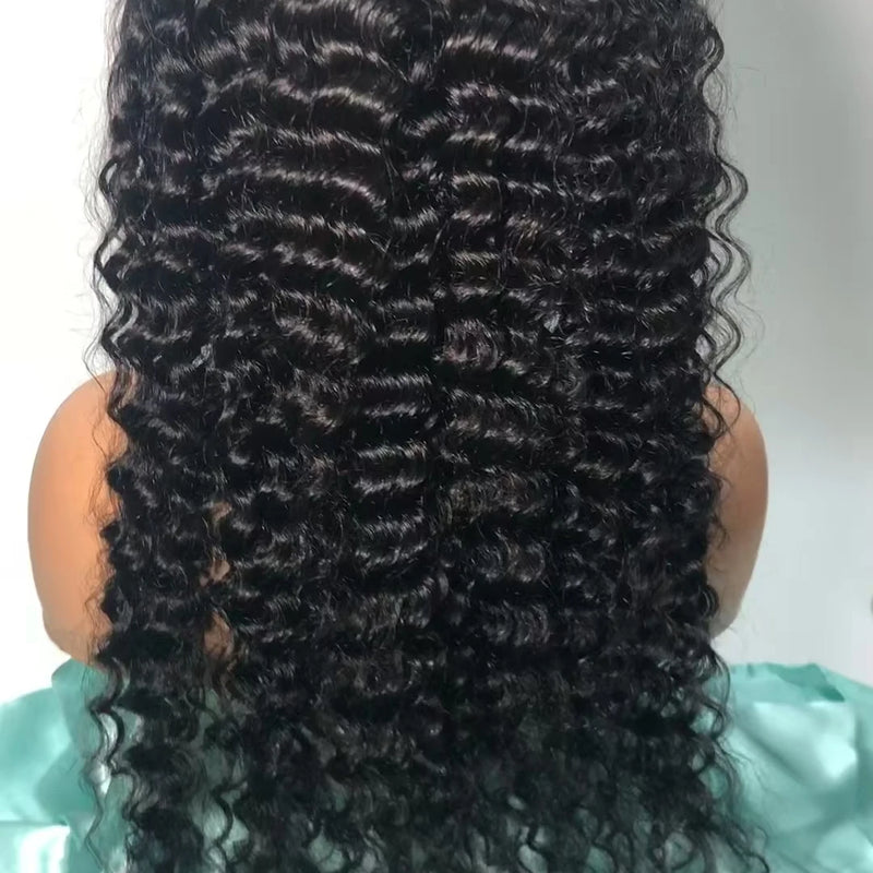 13x6 13x4 Brazilian Virgin Human Hair Jerry Kinky Curls Lace Front Wig 250% Density Pre‑Plucked With Bleached Knots For Black Women Natural Kinky Curls For Daily Dating Party And Special Occasion Hairstyle