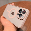 Translucent Original Case For iPhone 15 16 14 13 17 12 Pro Max For Magsafe Magnetic Wireless Charge Lens Protector Matte Cover