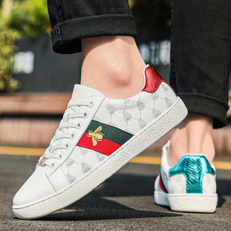 Brand Fashion Embroidered Bee Shoes Man Quality Genuine | SAMAG