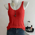 Ladies Elegant Solid Color Knitted Vest Summer Thin Layer - View 7 | SAMAG