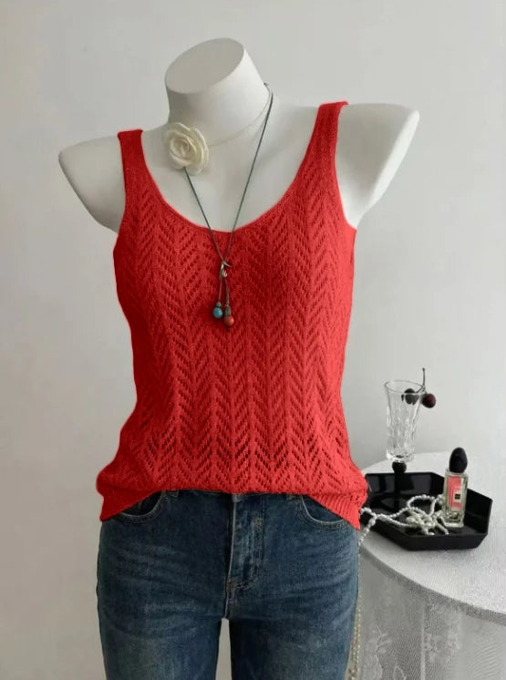 Ladies Elegant Solid Color Knitted Vest Summer Thin Layer - View 7 | SAMAG