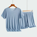 Casual Mens Quick Dry Pajama Set Short Sleeve T Shirt and Shorts Loungewear for Home Comfortable and cool fabric 1 set