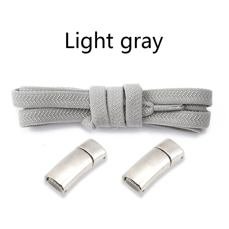 Metal Lock Magnetic Shoelaces Flat Sports Enthusiasts No Tie Shoe Laces Safe And Reliable Lazy Shoelace Rubber Band Shoestrings