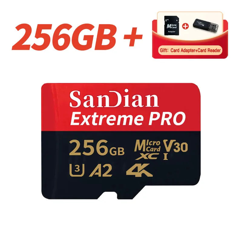 Memory Card Micro TF SD  Flash Card  A2 High Speed Mini SD Storage 128GB with Adapter for Phone camera