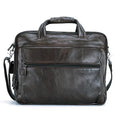 Fashion Genuine Leather Men A4 Office Bag Handbag Business Casual Men's Travel Bag 15.6" Laptop Shoulder Bags Tote Briefcase
