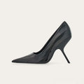 SLSHLYJ Fashion Show Silvery 9cm High Heel Spring Autumn New Irregular Heels Black Red Pointed Sexy Women's Single Shoes Size 43