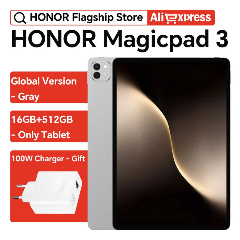 HONOR MagicPad 3 Tablet Global Version 13.3'' 165Hz Eye Protection Screen Snapdragon 8 Gen 3 12450mAh Long-Lasting Battery