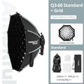 AMBITFUL Q3 On-top Camera Flashlight Softbox Quick Set-up Flash Bracket Softbox For Round Head Square Head Flash Speedlite