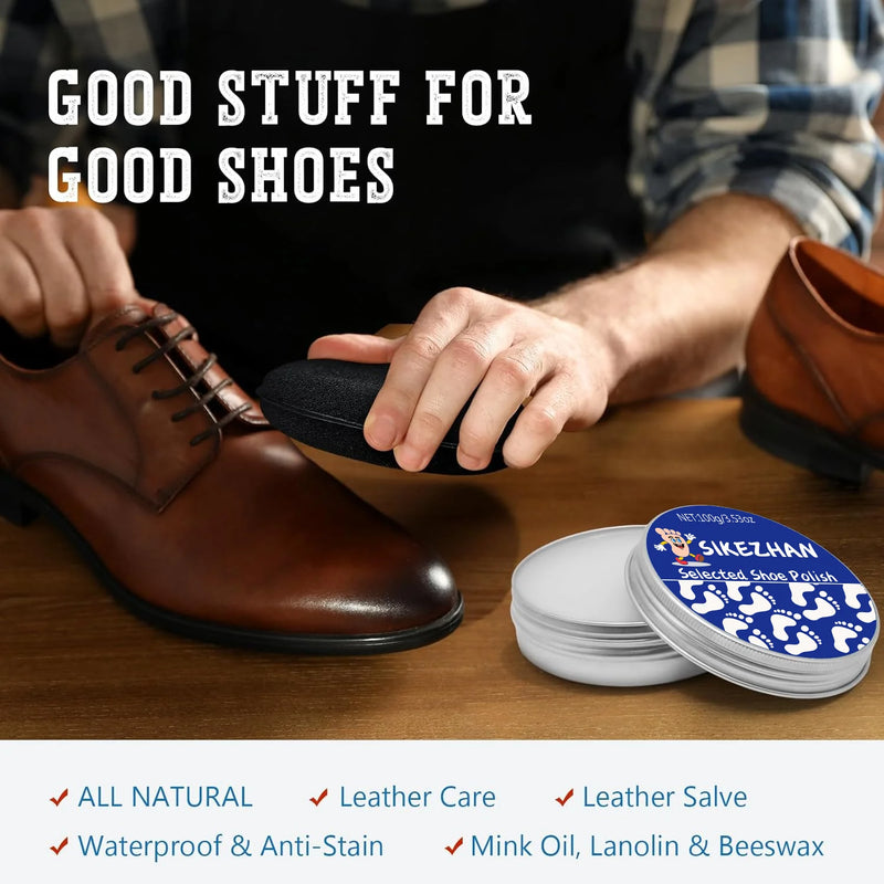 Neutral Leather Shoe Polish Cleaner and Conditioner Cream for Leather Shoes Bags Shine Moisturizing Nourish Anti‑Cracking Care
