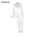 19MM 6A Silk Pajamas For Women's Summer Long sleeved Pants Women Sleapwear pj Nightwear  2pieces 100% mulberry Silk suit