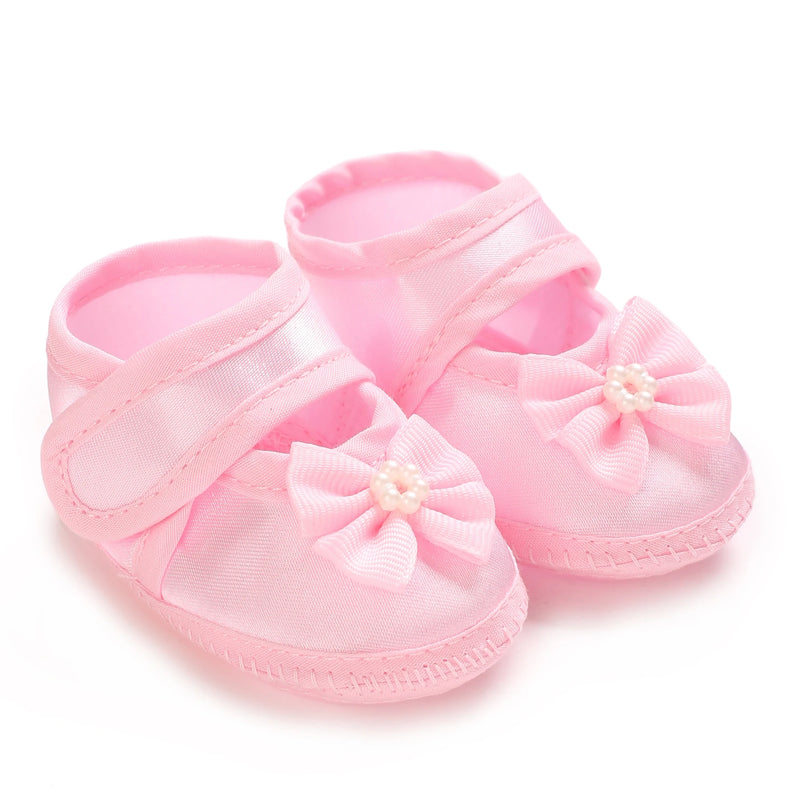 Pink Newborn Baby Baptismal Shoes Are Soft - View 9 | SAMAG