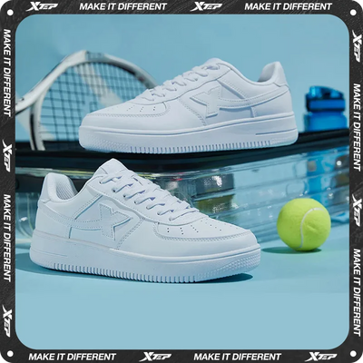 Xtep Women Men Skateboarding Shoes Non - Slip Casual White | SAMAG