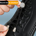 Oval Elastic Shoelace Metal Buckle Laces Unisex Quick-On/Off Shoelaces for Sneakers and Boots 1Pair/2Pair