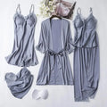 White Silk Pajamas Set Women Bride Wedding Robe Nightgown | SAMAG