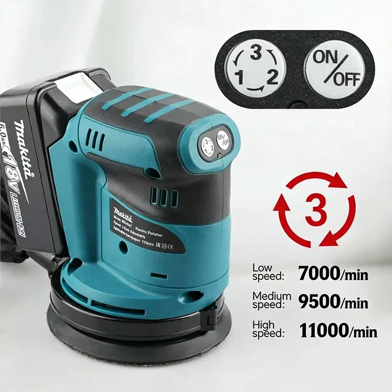 Makita DBO180Z 18V Brushless Cordless Disc Random Orbital Sander Woodworking Sanding Putty Polishing Bare - View 2 | SAMAG