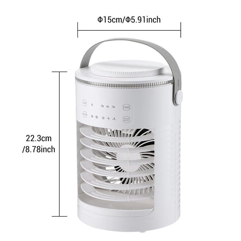 Small Household Summer Cooling Equipment Mini USB Desktop Air Conditioner Fan With Mist Spray Humidifying Feature Portable Cold