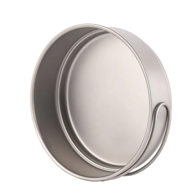 Camping Titanium Fry Pot 350ml 500ml Ultralight Cooking Pan Small Folding Handle