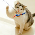 Plush Simulated Bird Cat Stick Head Cat Teaser Stick Colorful Cat Playing Teaser Wand Suction Cup Teaser Toy Interactive Cat Toy