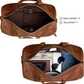 Vintage Men's Travel Bag Genuine Leather Hand Luggage Boston Bag Duffle Large Capacity Shoulder For 16 Inch Laptop NUPUGOO