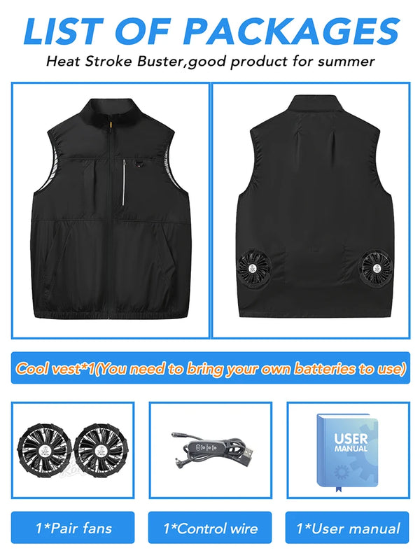 Popular Fan Vest 2026 Summer Cooling Wearable Air-conditioned Clothes Lightweight for Outdoor Walking Fishing Commute Camping