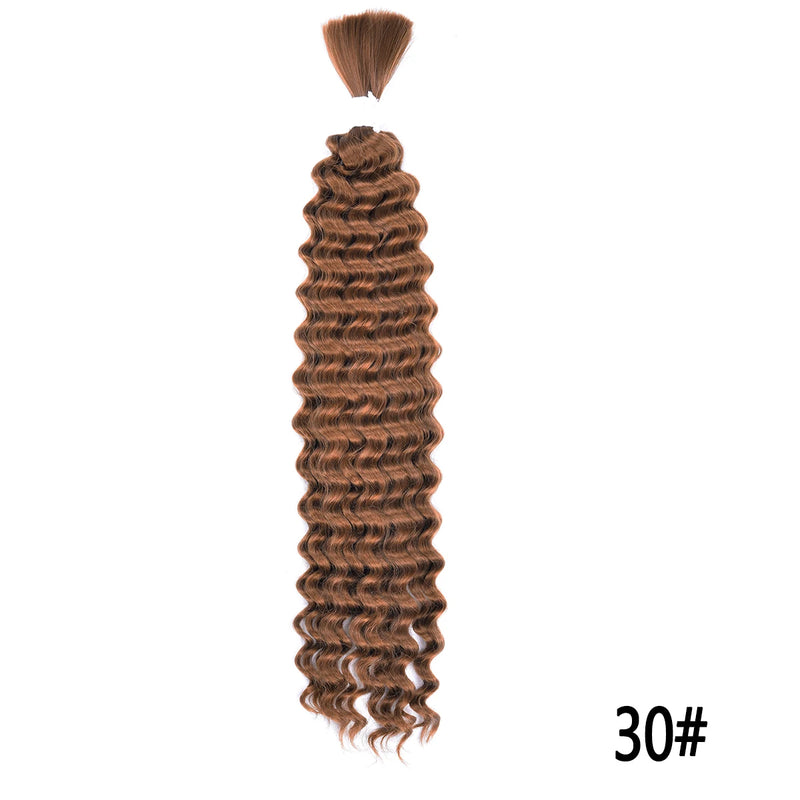 Synthetic Curly Deep Wave Bulk hair For Braiding 20inch No Weft Deep Wave For Braiding Micro Faux Braiding Hair for Boho Braids