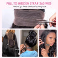 40 Inch Invisible Strap 360 Transparent Full Lace Glueless Wig Invisible Drawstring Wig Kinky Straight Ready To Wear HD Lace Front Human Hair Wigs Wear & Go