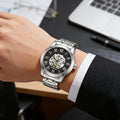 Elegant Men's Automatic Mechanical Watch with Skeleton Design - Leather Strap, Roman Numeral Dial, Automatic Movement, Perfect for Business and Casual Wear, Ideal Gift for Young Men, Business Casual Men's Watch | Skeleton Wat