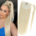 Straight Human Hair Ponytail Wrap Around Horsetail Clips-In Brazilian Remy Hair Ponytail Wig 120g