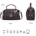 Women's Handbag 2026 New Top Grain Leather Boston Bag Unique Shoulder Crossbody Bag Vintage Commuting Versatile Handheld Tote