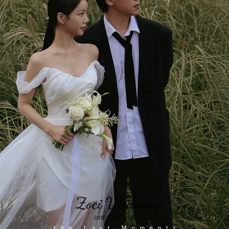 Zoci Off the Shoulder Short Wedding Dresses Korea Photo - View 5 | SAMAG