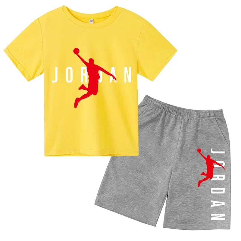 Kids 2 - Piece Letter Print Sports Outfit - Short Sleeve - View 4 | SAMAG