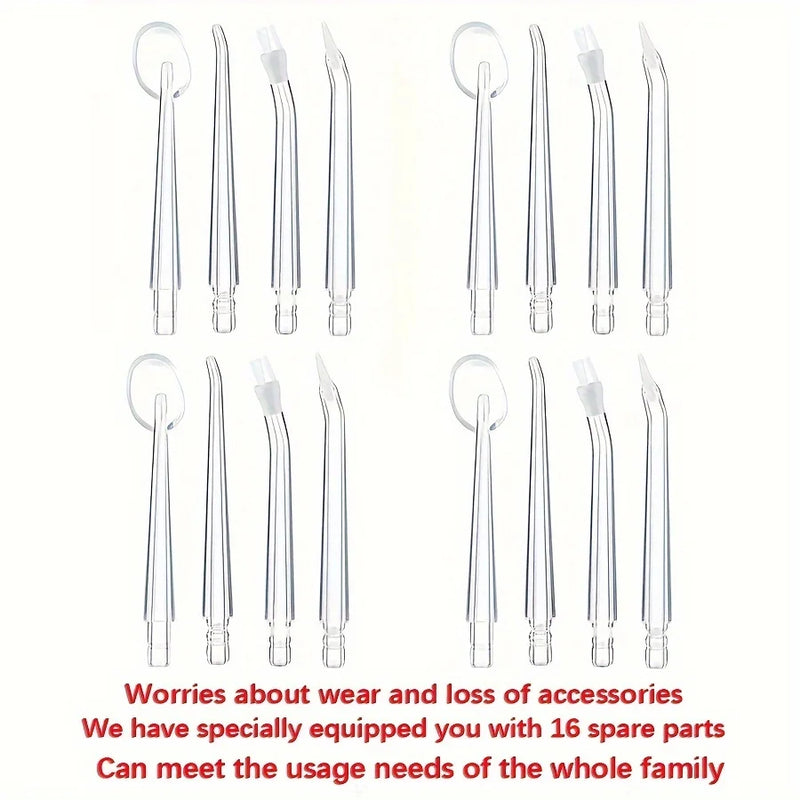 16pcs Dental Hygiene Kit - Includes Standard & Orthodontic Nozzles For Effective Teeth Cleaning And Oral Care