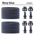 2 Pair No Tie Shoe Laces Kids Adult Quick Laces Round Elastic Shoelaces Without Ties Lock Shoelace Sneakers Shoes Accessories