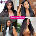 30 32 Inch Indian Raw Virgin Unprocessed 100% Human Hair 12A Kinky Straight Bundles Yaki Straight Double Weft Bulk Braiding Hair