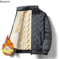 2026 Winter Jackets Men's Thickened Warm Cotton-padded Coats Fashion Stand Collar Zip Cold-proof Parkas Men Lamb Velvet Jackets