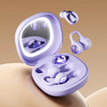Bluetooth Headphones with Makeup Mirror Case, 48H Audífonos AI Noise Reduction, Open-Ear Earphones for Sports & Sleep