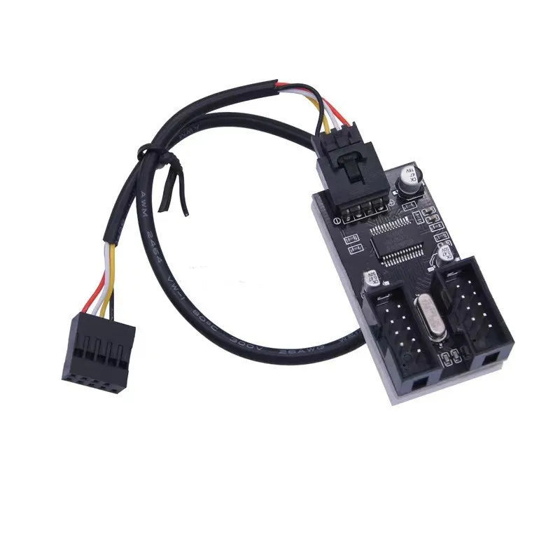 9Pin USB Splitter Motherboard USB Female Interface Header Splitter 1 to 2 Extension Cable Adapter 9Pin 1 to 4 USB HUB Connectors