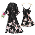 Sexy Nightwear Gown Set Women Pyjama V-Neck Pajamas Silky | SAMAG